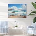 thumbnail image 1 of Designart "Sunkissed Beach by the Coastal Ocean III" Landscapes Wall Art Print, 1 of 5