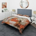 thumbnail image 1 of Designart "Sunkissed Enchanted Essence II" Abstract Marble Bedding Covert Set - Modern Orange Abstract Bed Set With 2 Shams, 1 of 6