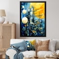 thumbnail image 1 of Designart "Sunlight Collage with Abstract Solar Panels IV" Abstract Framed Wall Art - Modern Yellow Abstract Collages Living Room Framed Canvas Art, 1 of 6