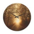 thumbnail image 1 of Designart 'Sunlight Path in Autumn Forest ' Modern Wood Wall Clock, 1 of 5