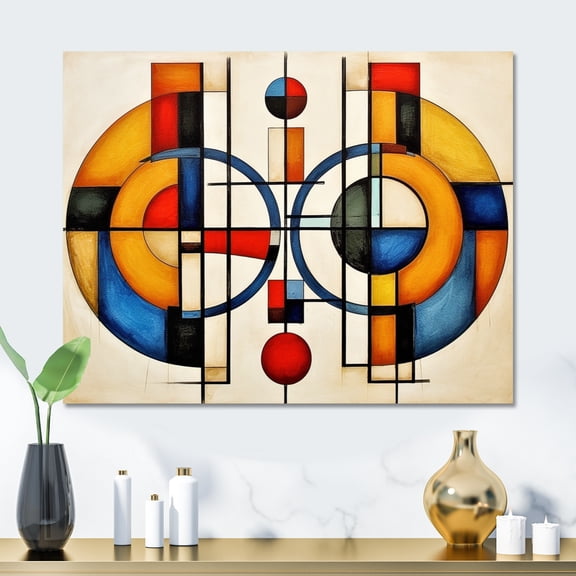 Designart "Sunlit Azure Dimensional Voyage" Abstract Shapes Metal Wall Decor