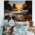 thumbnail image 1 of Designart "Sunlit Coastline Beach Photo IV" Landscapes Canvas Wall Art, 1 of 5