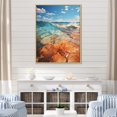 thumbnail image 1 of Designart "Sunlit Coastline Beach Photo VI" Nautical & Beach Floater Framed Canvas Print, 1 of 7