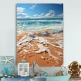 thumbnail image 1 of Designart "Sunlit Coastline Beach Photo VII" Nautical & Beach Metal Art Living Room, 1 of 1