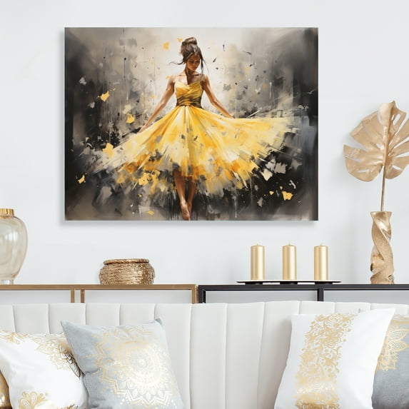 Designart "Sunlit Dance Grace" Entertainment Metal Wall Art