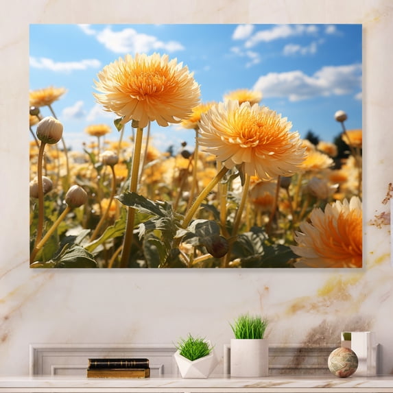 Designart "Sunlit Dandelion Petals I" Floral Metal Wall Art