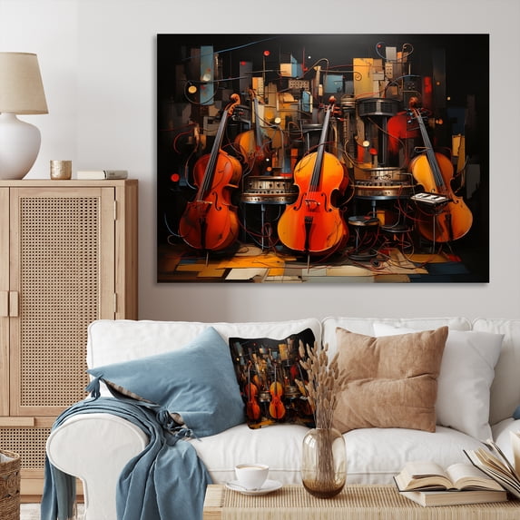 Designart "Sunlit Euphony III" Abstract Collages Wall Art Print