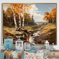 thumbnail image 1 of Designart "Sunlit Grove Birch Woods II" Tree Birch Floater Framed Wall Art Print, 1 of 7