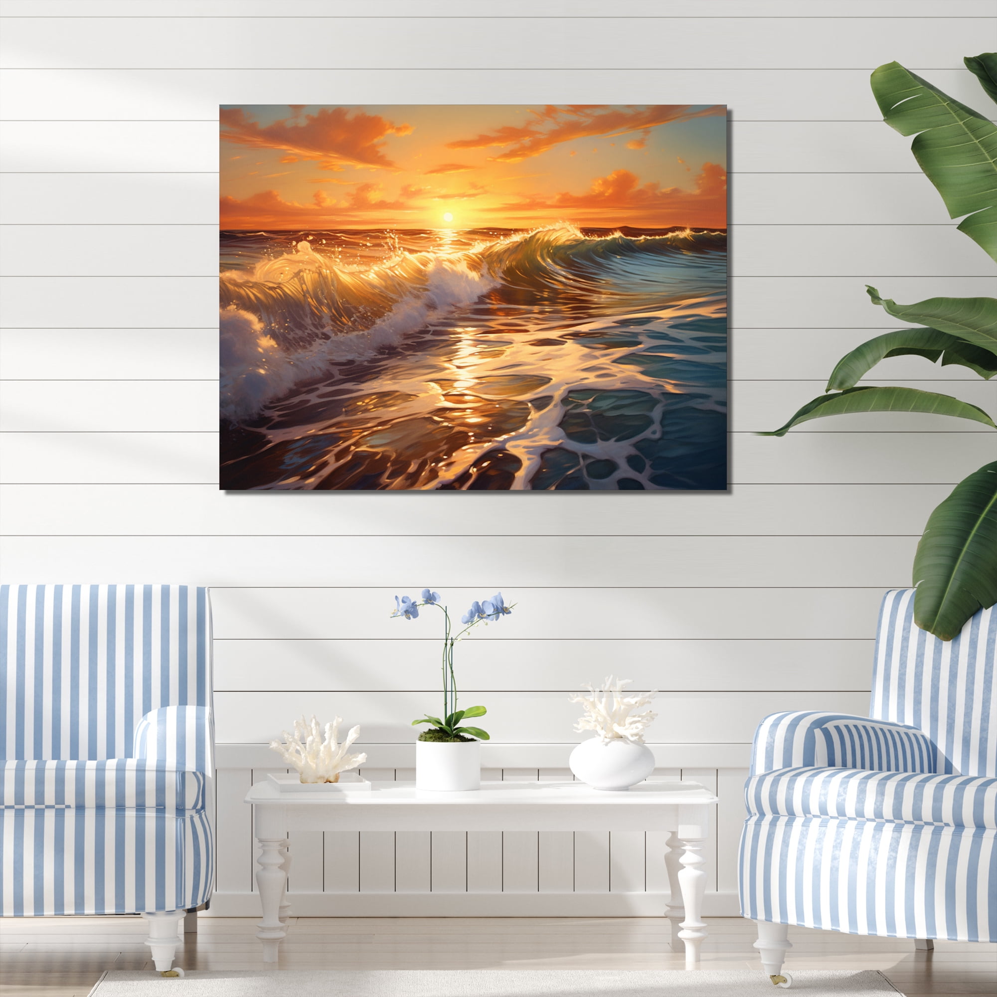 Designart "Sunlit Horizons Beach Photo IX" Nautical & Beach Wall Decor