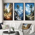 thumbnail image 1 of Designart "Sunlit Path Amidst Pine Trees I" Floral Framed Wall Art Set Of 3 - Green Tree Pine Frame Gallery Wall Set For Home Decor, 1 of 7