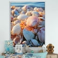 thumbnail image 1 of Designart "Sunlit Shells Beach Photo I" Nautical & Beach Floater Framed Canvas Wall Art, 1 of 7