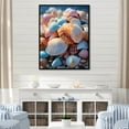 thumbnail image 1 of Designart "Sunlit Shells Beach Photo III" Nautical & Beach Floater Framed Wall Art Living Room, 1 of 7