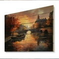 thumbnail image 1 of Designart "Sunlit Waterway Radiant Heat " Canals Print on Natural Pine Wood, 1 of 5