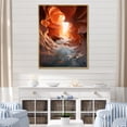 thumbnail image 1 of Designart "Sunlit Waves Beach Photo I" Nautical & Beach Floater Framed Canvas Wall Art, 1 of 7