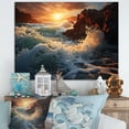 thumbnail image 1 of Designart "Sunlit Waves Beach Photo V" Nautical & Beach Wall Art Living Room, 1 of 5