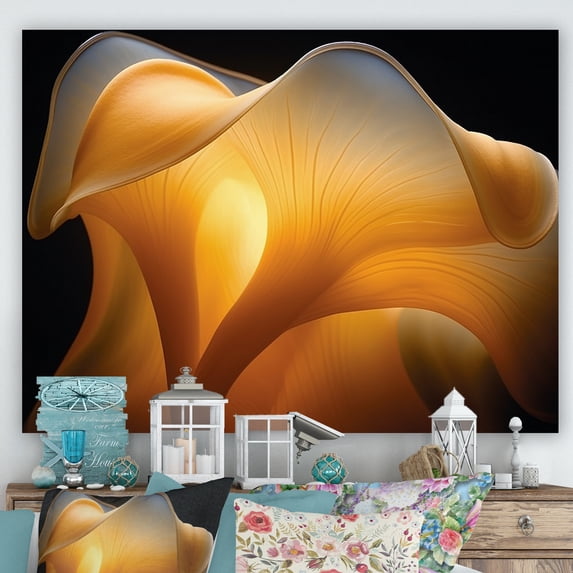 Designart "Sunlit Yellow Floral Portrait" Flowers Canvas Art Print