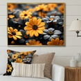 thumbnail image 1 of Designart "Sunny Marigold Photography Yellow and Grey Flowers" Floral Floater Framed Wall Art Print, 1 of 7