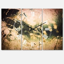 Designart 'Sunny Meadow with Wild Flowers' Traditional Wall Clock