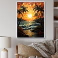 thumbnail image 1 of Designart "Sunrise Amidst Palm Trees III" Floral Floater Framed Canvas Print, 1 of 7
