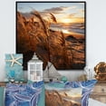 thumbnail image 1 of Designart "Sunrise Breeze on the Beach II" Nautical & Beach Floater Framed Canvas Art Print, 1 of 7