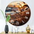 thumbnail image 1 of Designart "Sunrise Breeze on the Beach IV" Nautical & Beach Oversized Wall Clock, 1 of 5
