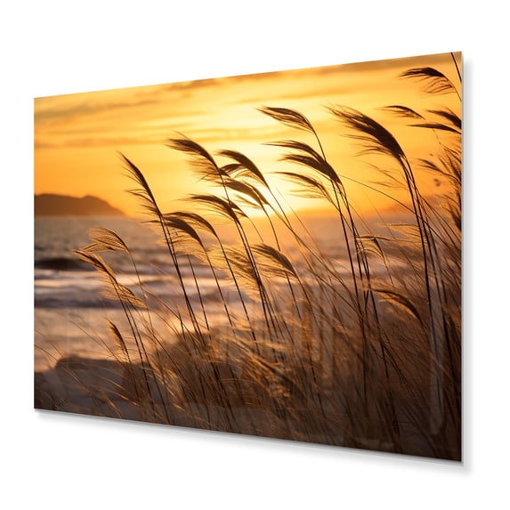Designart "Sunrise Breeze on the Beach VIII" Nautical & Beach Metal Wall Art