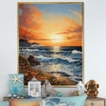 thumbnail image 1 of Designart "Sunrise Breeze on the Beach XI" Nautical & Beach Floater Framed Wall Decor, 1 of 7