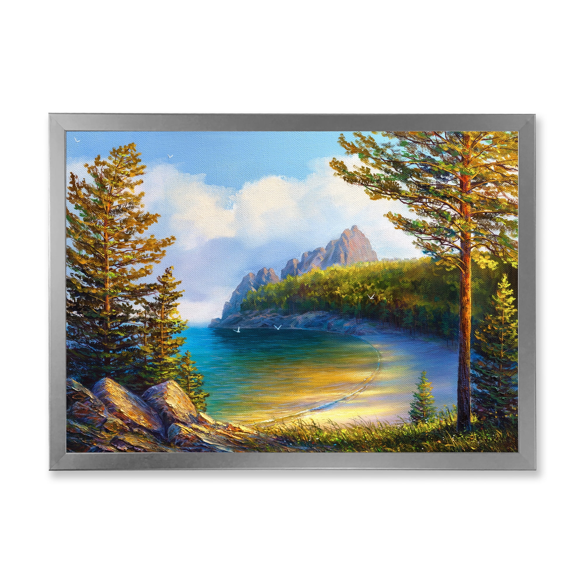 Designart 'Sunrise By The Wild Beach' Nautical & Coastal Framed Art Print