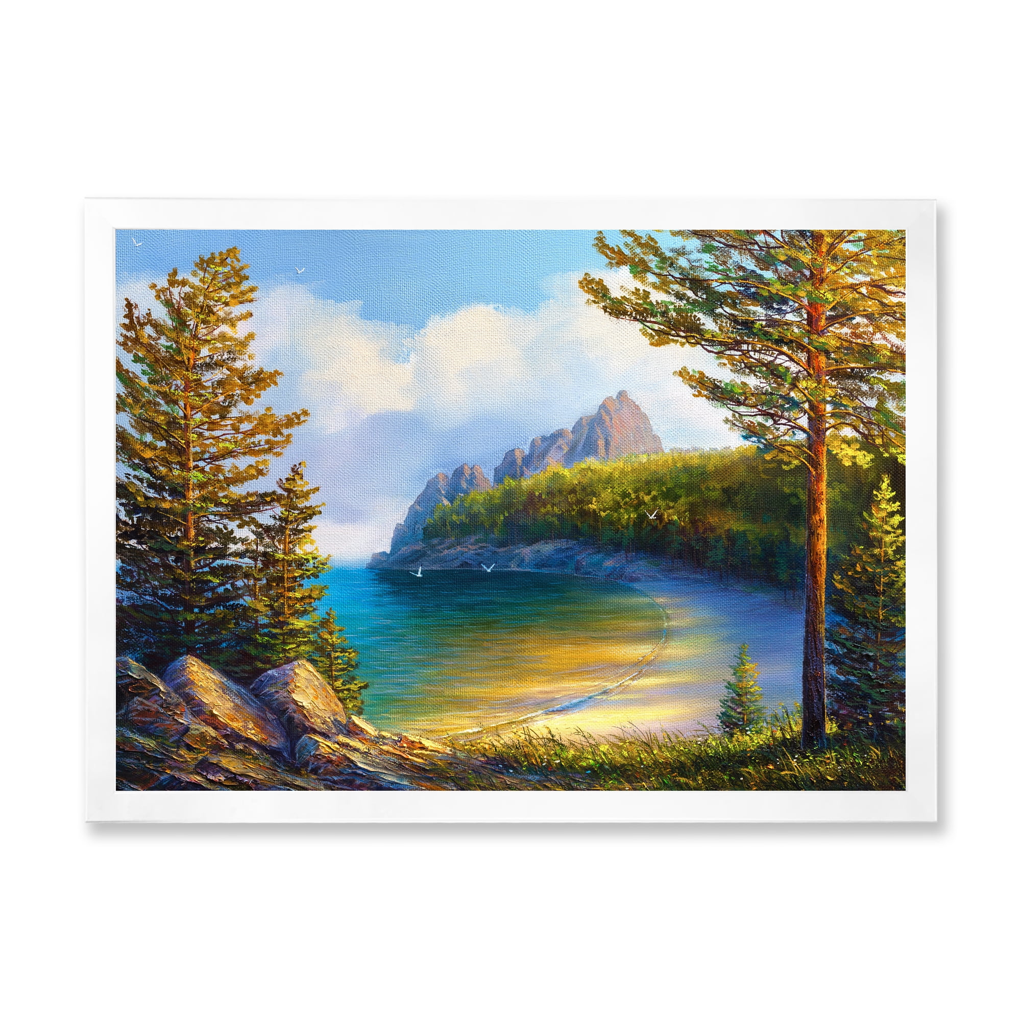 Designart 'Sunrise By The Wild Beach' Nautical & Coastal Framed Art Print