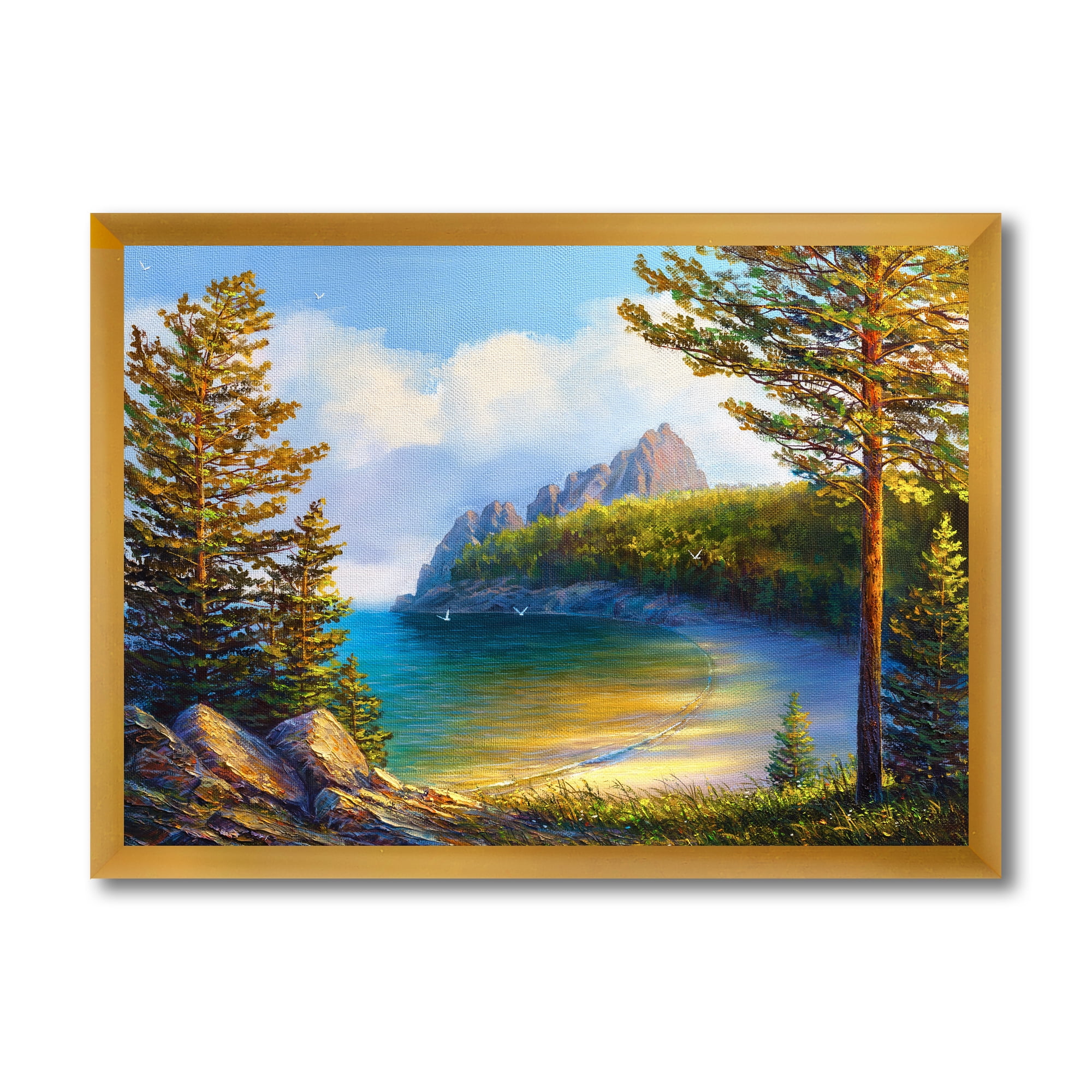 Designart 'Sunrise By The Wild Beach' Nautical & Coastal Framed Art Print