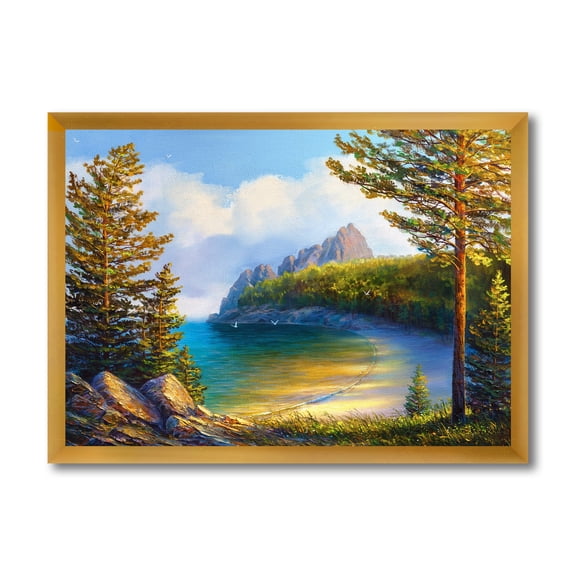 Designart 'Sunrise By The Wild Beach' Nautical & Coastal Framed Art Print