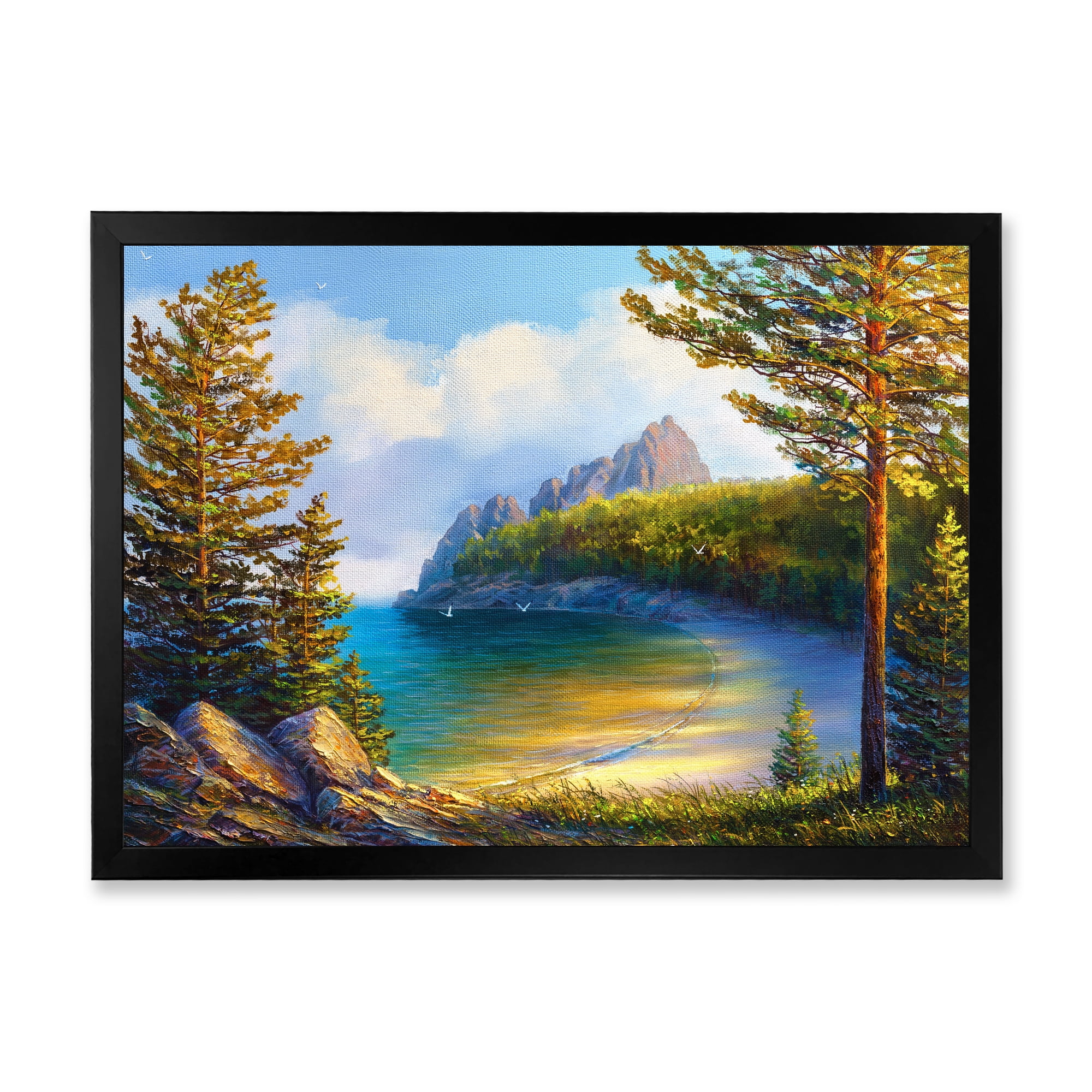Designart 'Sunrise By The Wild Beach' Nautical & Coastal Framed Art Print