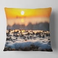 thumbnail image 1 of Designart Sunrise Giving Color for Sea Waters - Seascape Throw Pillow - 16x16, 1 of 4