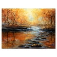 thumbnail image 1 of Designart ' Sunrise Glow In The Autumn Forest ' Lake House Canvas Wall Art Print, 1 of 4