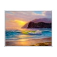 thumbnail image 1 of Designart 'Sunrise Glow On The Sea Waves V' Nautical & Coastal Framed Canvas Wall Art Print, 1 of 5