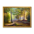 thumbnail image 1 of Designart 'Sunrise Glow Through The Awakening Fir Forest' Traditional Framed Art Print, 1 of 4