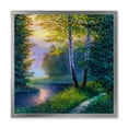 thumbnail image 1 of Designart 'Sunrise Glow Through The Birch Forest' Lake House Framed Art Print, 1 of 4