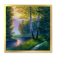 thumbnail image 1 of Designart 'Sunrise Glow Through The Birch Forest' Lake House Framed Art Print, 1 of 4