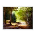 thumbnail image 1 of Designart 'Sunrise Glow Through The Spring Trees' Lake House Framed Canvas Wall Art Print, 1 of 5