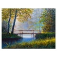 thumbnail image 1 of Designart ' Sunrise Glow and The Awakening Spring Forest ' Lake House Canvas Wall Art Print, 1 of 4