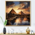 thumbnail image 1 of Designart "Sunrise Over Egypts Pyramid II" Egyptians Floater Framed Wall Decor, 1 of 7