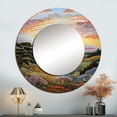 thumbnail image 1 of Designart "Sunrise Over The Countryside In Provence" Countryside Rund Mirror For Wall Decor - Large Pink Round Print Mirror - Round Country Mirror - Wall Mounted Round Large Mirror - 36" x 36", 1 of 6