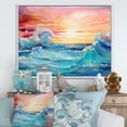 thumbnail image 1 of Designart "Sunrise Over The Rainbow Ocean I" Ocean Floater Framed Canvas Prints, 1 of 5