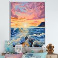 thumbnail image 1 of Designart "Sunrise Over The Rainbow Ocean IV" Ocean Floater Framed Wall Art Prints, 1 of 5