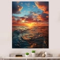 thumbnail image 1 of Designart "Sunrise Over the Peach Ocean II" Nautical & Beach Canvas Print, 1 of 5