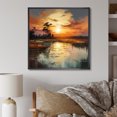 thumbnail image 1 of Designart "Sunrise Reflections by the Lake III" Cottage Framed Wall Art - Cabin Yellow Lake Bedroom Framed Canvas Wall Art, 1 of 6