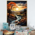 thumbnail image 1 of Designart "Sunrise Simplicity In Nature'S Knowledge I" Landscape Forest River Floater Framed Wall Art Prints, 1 of 1