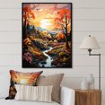 thumbnail image 1 of Designart "Sunrise Simplicity In Nature'S Knowledge" Landscape Forest River Floater Framed Canvas Art Print, 1 of 5