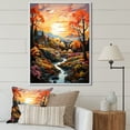 thumbnail image 1 of Designart "Sunrise Simplicity In Nature'S Knowledge" Landscape Forest River Floater Framed Canvas Art Print, 1 of 5
