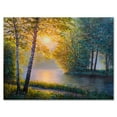 thumbnail image 1 of Designart ' Sunrise Summer With Beautiful River Spring Forest ' Lake House Canvas Wall Art Print, 1 of 4